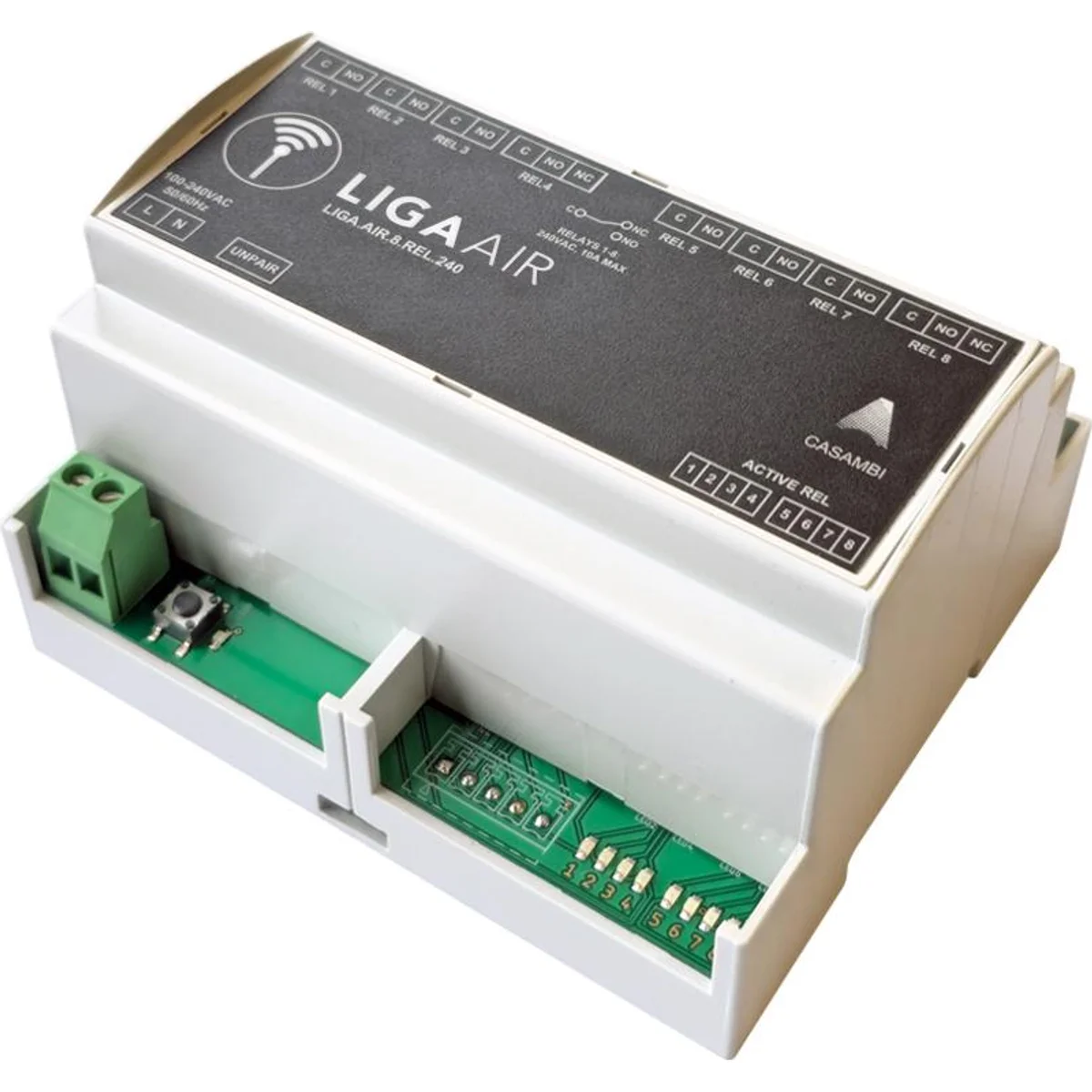 switch relay 240V AC, 8 pin 6 normally open 2 changeover switches 10A on/of