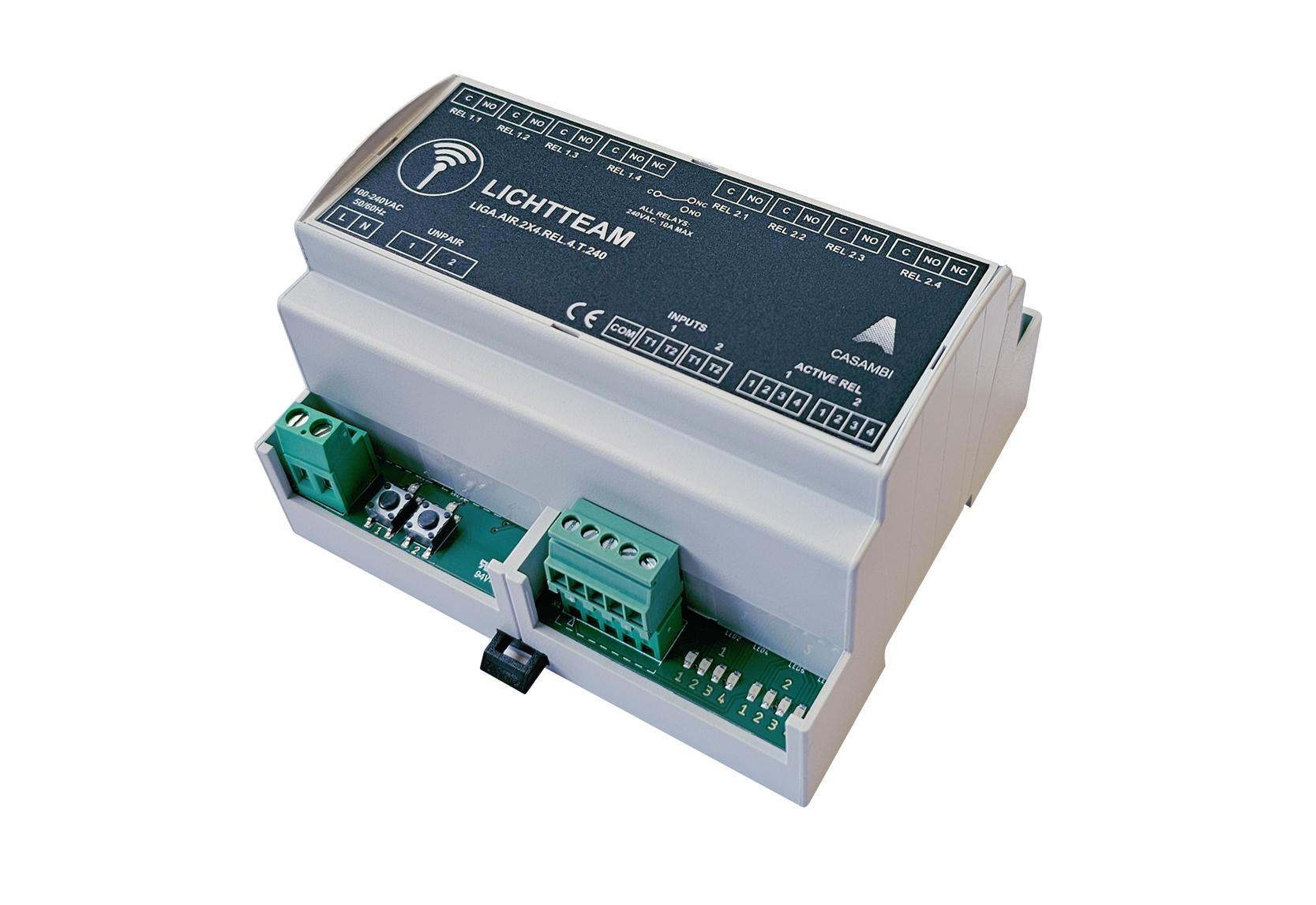 Switch relay 240V AC, 2 IKON 6 normally open 2 changeover switches 10A On/Off, 4 pushbuttons